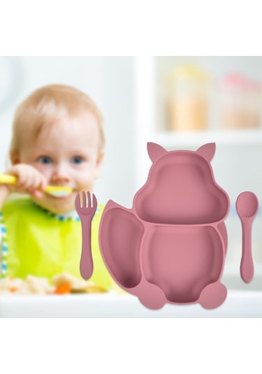 Suntek Bebek Çocuk Yemek Tabağı Bölünmüş Çanak Tepsi