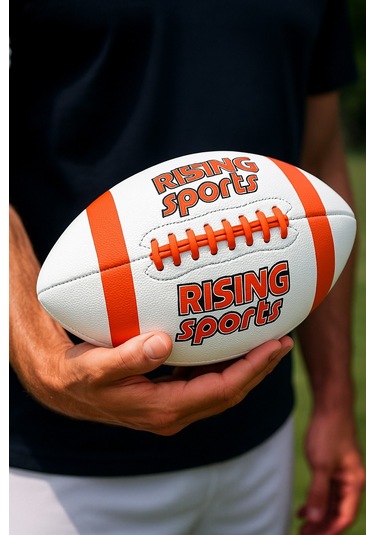 Beyaz Renkli Amerikan Futbol Topu 16 Cm Çap 400 Gr. Dayanıklı Antrenman Ve Oyun Topu Beyaz