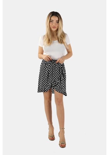 Kadın Puantiyeli Lacivert Etek Lacivert-P