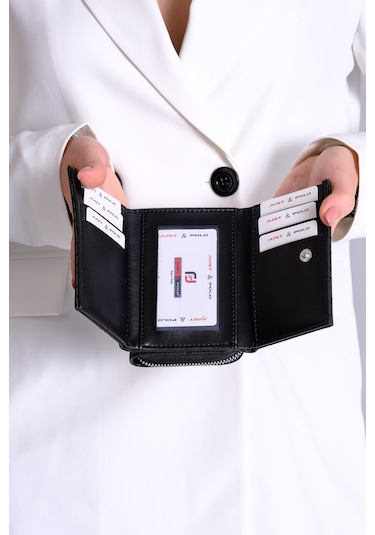 Just Polokolon Askı Mini Boy 4 Bölmeli Kadın El Ve Omuz Çantası Ve Cüzdan Kombini Pbu3922 Siyah