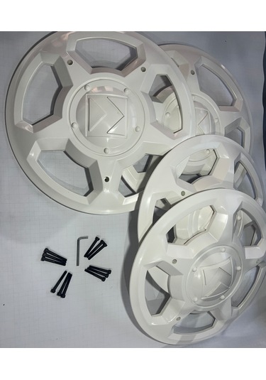 Karsan J10 Beyaz Jant Kapağı Takımı 4 Adet Vida Ve Anahtarlı