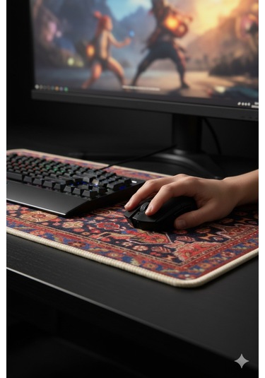 Gamer Fare Altlığı Halı Desen Mouse Padi 90x40 Cm