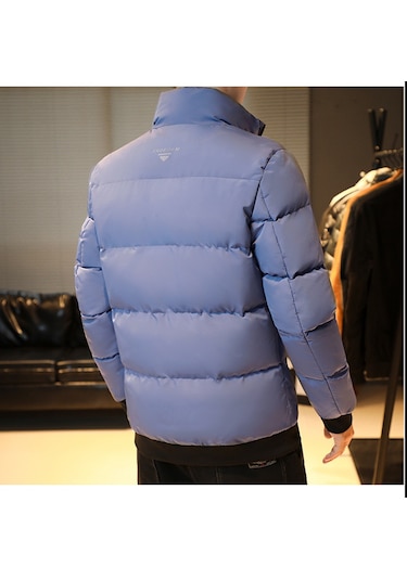 Edwardest Premium Erkek Dış Giyim: Kuş Tüyü Dolgulu Pamuklu Ceketler Ve Kalınlaştırılmış Kışlık Pamuklu Paltolar Mavi