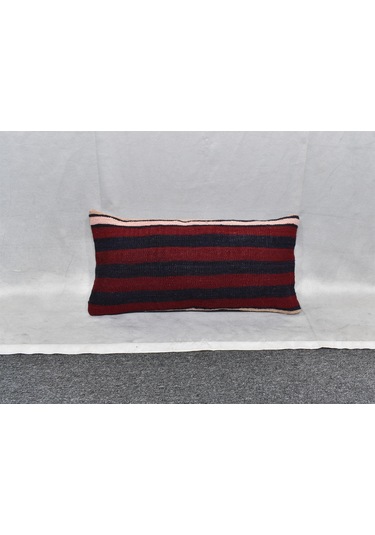 Zehra Abla Halı Yeni El Dokuma Dekoratif Lumbar Kilim Kırlent Yastık Kılıfı 6695 Çok Renkli