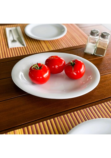 Alezy 628 Göreme Melamin Termostar Arya Kayık Tabak 28 Cm Beyaz