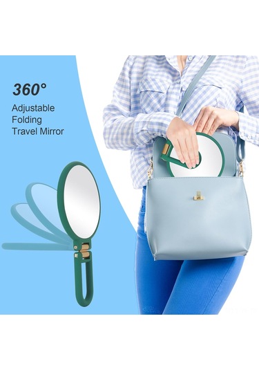 Yifomall Çift Taraflı Taşınabilir Yeşil Makyaj Aynası, 30x Büyütme Özelliği İle Pratik Kullanım