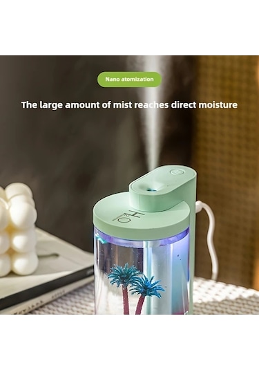 Techbloom 2025 Yeni Mikro Peyzaj Nemlendirici Landscape Style Pink Usb Güçlü Sessiz Esansiyel Yağ Difüzörü Hava Temizleyici Dekor