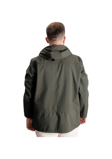 Mode Xl Büyük Beden Softshell Waterproff Kapüşonlu Mont 21235 Haki 001