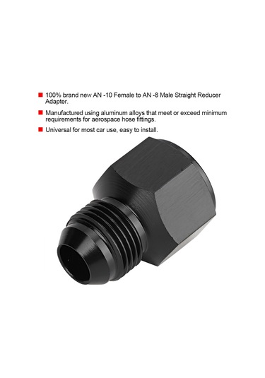 Kosona Araçlar İçin An10 Dişi-an8 Erkek Düz Redüktör Adaptörü, Alüminyum Malzeme, Korozyona Dayanıklı, Hassas İşlenmiş
