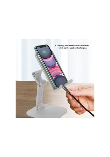 Springsun Ayarlanabilir Katlanır Masaüstü Standı - Telefon Tablet Kindle İçin Çok Açılı Tutucu