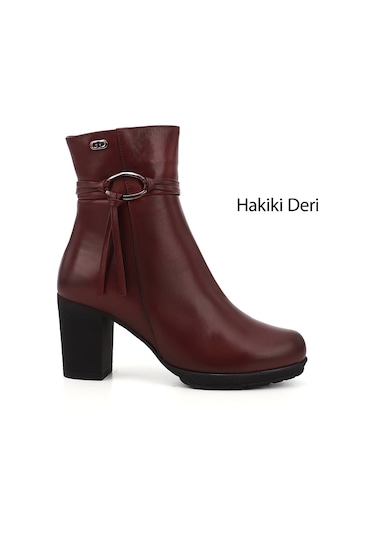 Gönderi R Kadın Bordo Antik Fermuarlı Kalın Topuklu Hakiki Deri Bot Gkzb13451495 Bordo