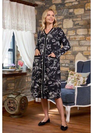 Cossy By Aqua 26300 Kadın Büyük Beden Önden Düğmeli Cepli Midi Boy Elbise-siyah Siyah