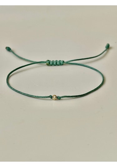 14 Ayar Dorika Toplu Rengarenk Altın Bileklik Gold Bracelet İpli Altın Bileklik Gül - Mavi