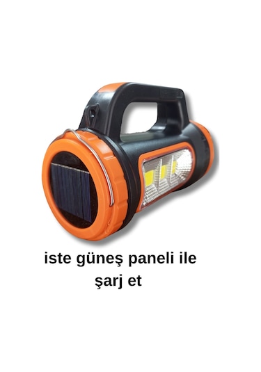 3w 15w Solar Şarjlı Led El Feneri Işıldak Projektör Kamp Avcı Feneri Çok Renkli