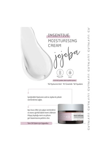 Skin401 Yoğun Nemlendirici ve Bariyer Güçlendirici Onarıcı Bakım Kremi 50 ML
