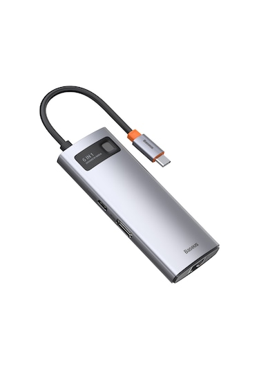 Baseus Metal Gleam 6İn1 Multifonksiyonel Type C Hub Dock Station