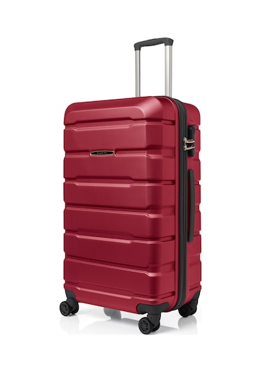Unisex 4 Tekerli Kilitli Büyük Boy Valiz Bavul Bordo