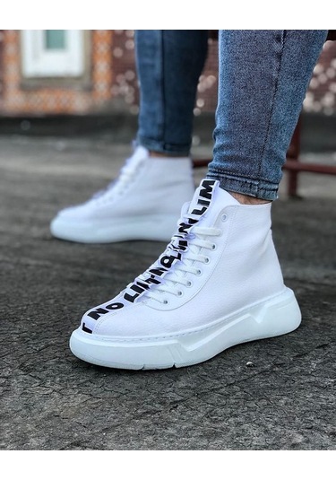 Wagoon Wg03 Beyaz Erkek Yarım Bilek Bot Beyaz
