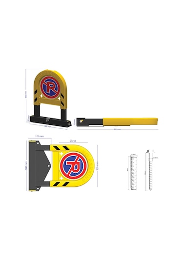 Evelux 22210 Ub St Kilitli Otopark Bariyeri - Sarı