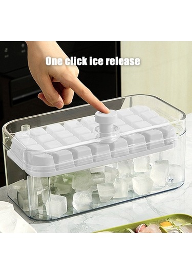 Besthome1 32 Adet Buz Kübük Molds, Basma Kapağı, Kolay Çıkarma, Ev & Ofis Pratik Buz Depolama Çok Renkli