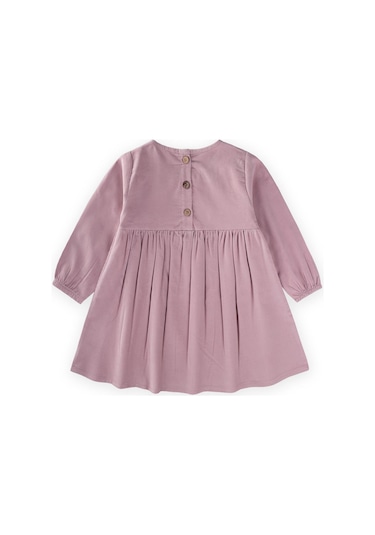 Kadife Elbise 1-8 Yaş Leylak Mor
