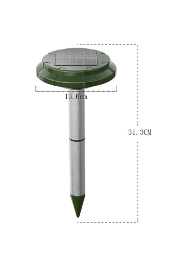 Vkemall Güneş Enerjili Ultrasonik 360 Su Geçirmez Yılan Ve Toprak Hayvanları Kovucu, Bahçe/çiftlik İçin 700 M² Etki Alanı Yeşil