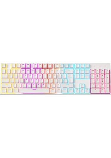 Beyaz Rgb Kırmızı Switch Q Gaming Tam Mekanik Kablolu Oyuncu Klavyesi Bkb4