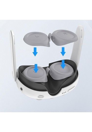 Pazly Meta Quest 3 Vr Lens Koruması Silikon Kapağı - Koyu Mavi Koyu Mavi