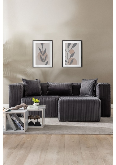 Katt Modüler Ekstra Rahat İskeletli 2 Li Koltuk 10 Renk Antrasit