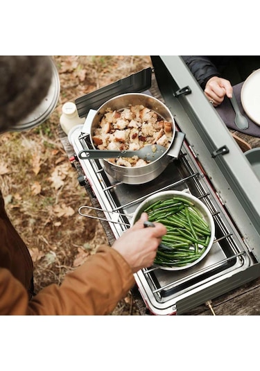 The Full Kitchen Base Camp Cook Set - Paslanmaz Çelik Kamp Pişirme Seti 3.5l 3.7qt Gri