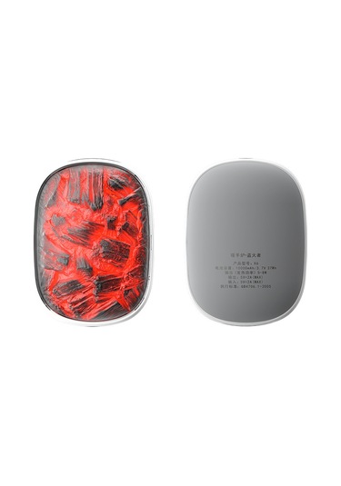 X6 10000mah Güç Bankası 3 Vitesli Sıcaklık Kömür Ateşi Tasarım Kış Elektrikli El Isıtıcı - Beyaz