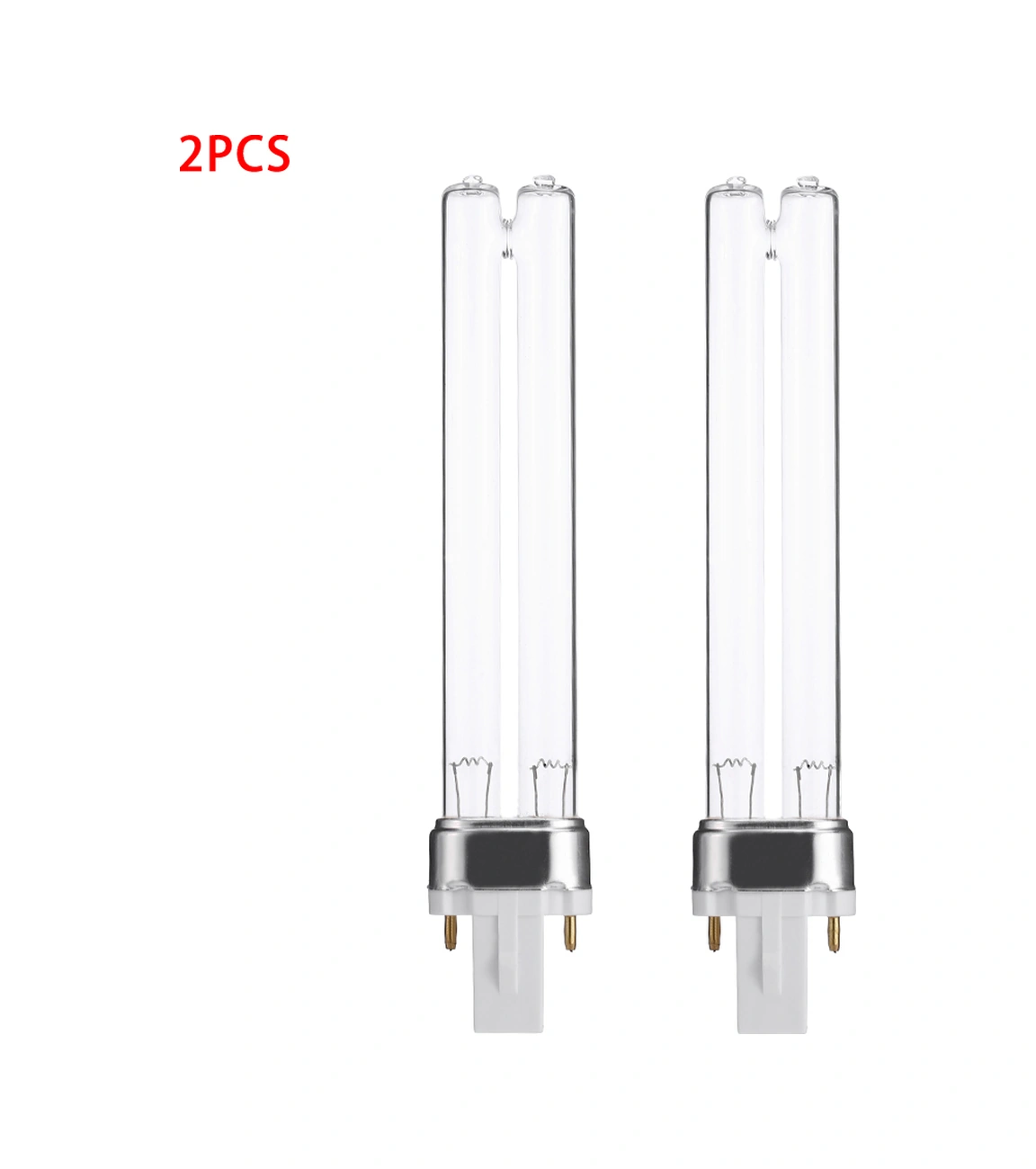 Yuntech01 H Tipi Kuvars Cam Uv Işık Lambası, Akvaryum Ve Hava Temizleyici İçin 2 Adet Paket, 254nm Dalga Boyu, 9w, Ce/rohs Onaylı Mor