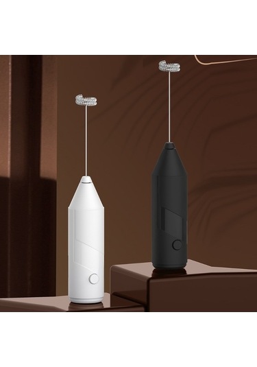 Mini Elektrikli El Süt Köpürtücü Krem Karıştırıcı Beyaz Beyaz