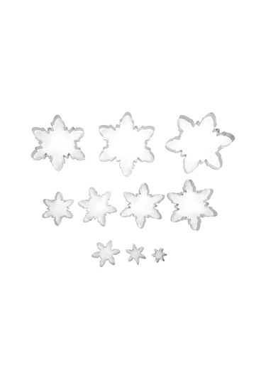 10 Adet Noel Kar Tanesi Bisküvi Kalıpları Paslanmaz Çelik Bisküvi Kalıpları 3d Pasta Kesiciler Çok Renkli