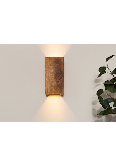 Decarthua Yansıtma Tasarımlı Çift Yönlü Ahşap Salon Duvar Aplik Amber