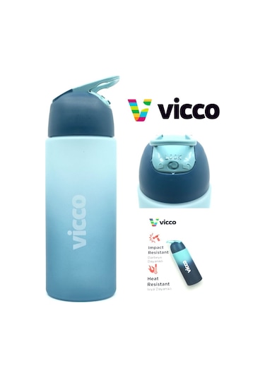 Vicco Su Matarası Kilitli Kapak Tritan Quick Matara Suluk 500 Ml Lacivert
