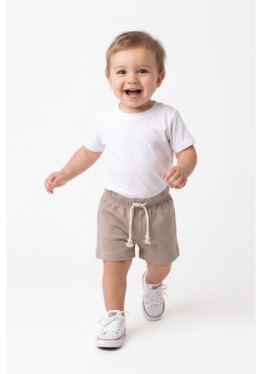 MiaBaby Bebek Müslin Şort Bej