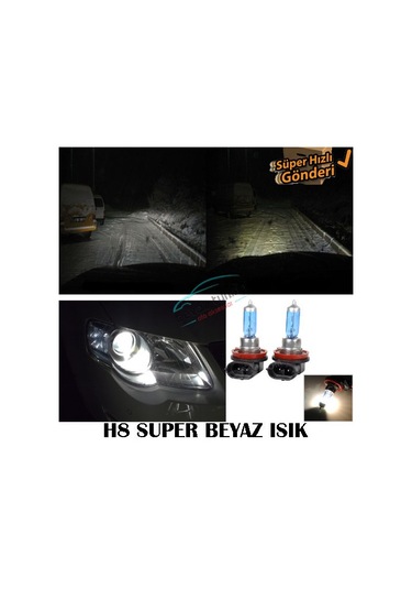 H8 Beyaz Işık Far Ampulü 12V