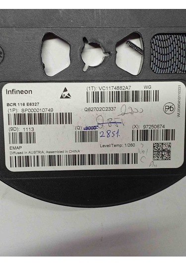 Bcr116e6327 Infıneon Smd Transistör 100 Adet