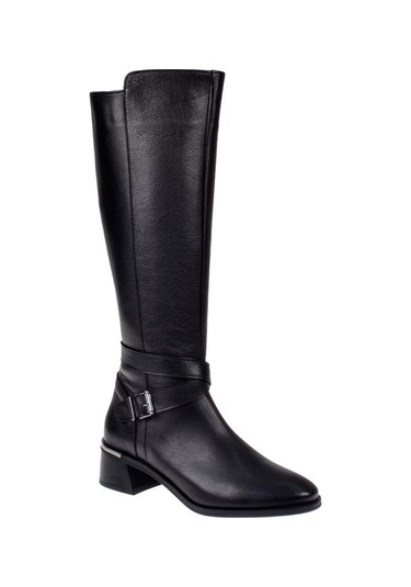 Pullman Hakiki Deri Alçak Topuklu Kadın Çizme Sk-97900 Siyah