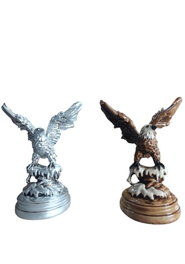 10cm -18cm Ebatlarında Kırılmaz Polyester,beyaz Renk Kartal Biblo