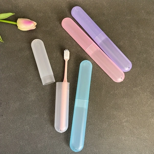 Chuangyinshop Mavi Taşınabilir Diş Fırçası Kılıfı Seyahat Kapaklı Kompakt Kokusuz Hijyen Mavi