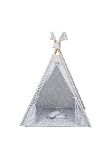 Exorbaby Xl Büyük Boy Ahşap Ve Pamuklu Oyun Çadırı , Oyun Evi Gri