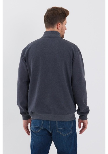 İçi Pamuklu Fermuarlı Dik Yaka Yan Cepli Erkek Antrasit Hırka 001 İçi Pamuklu Fermuarlı Dik Yaka Yan Cepli Erkek Antrasit Hırka 001