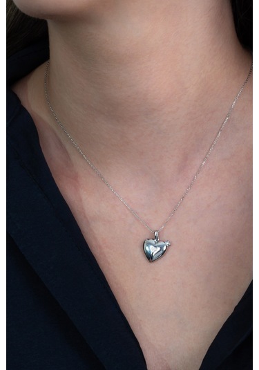 Kalbimdeki Sır Isim Yazılı Kalp Gümüş Kolye Isimli Wsn150