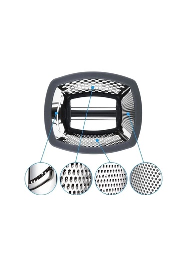 Paslanmaz Büyük Boy Çelik Rende Çok Işlevli Silikon Tabanlı Çok Fonksiyonlu Peynir Doğrayıcı Rende