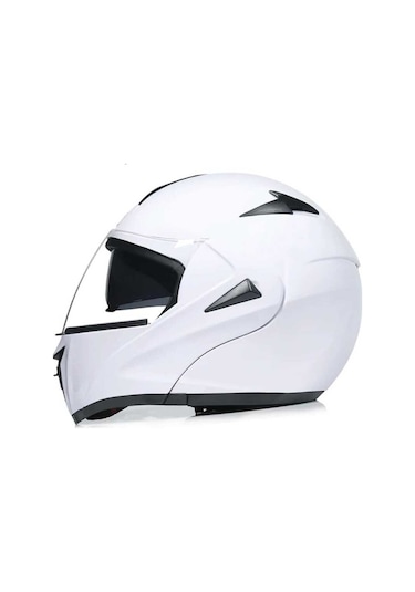 Vrt - Çene Açılır Vizörlü Kask Md-808 Beyaz Xl