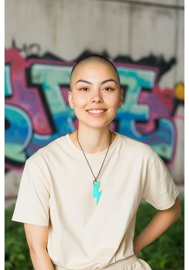 Karanlıkta Parlayan Fosforlu Şimşek Küpe Kolye Seti Yeşil