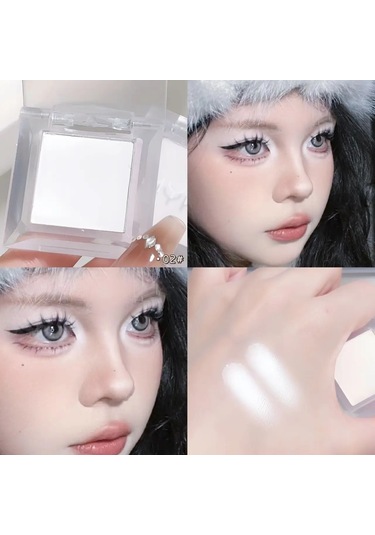 Monokrom Beyaz Mat Göz Farı Vurgulayıcı Paleti Su Geçirmez İnci Beyaz Yeşim 01 Light Beige 01