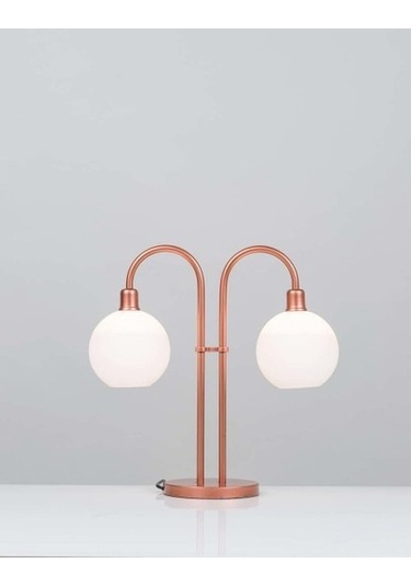İki Başlıklı Glob Abajur Bakır
